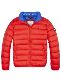 Image of Tommy Hilfiger Boys Light Down Padded Jacket, Red, Size Age: 8 Years