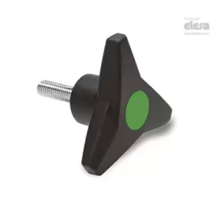 Image of ELESA Soft Three-arm knob-VB.839/63 p-M8x25-Soft-C17 Green