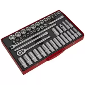 Image of Sealey AK6941 Socket Set 46pc 1/2"Sq Drive 6pt WallDrive - Metric