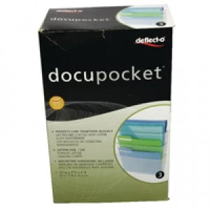 image of Deflecto Clear A4 Linked Wall File Pockets Pack of 3 DE736YTCRY