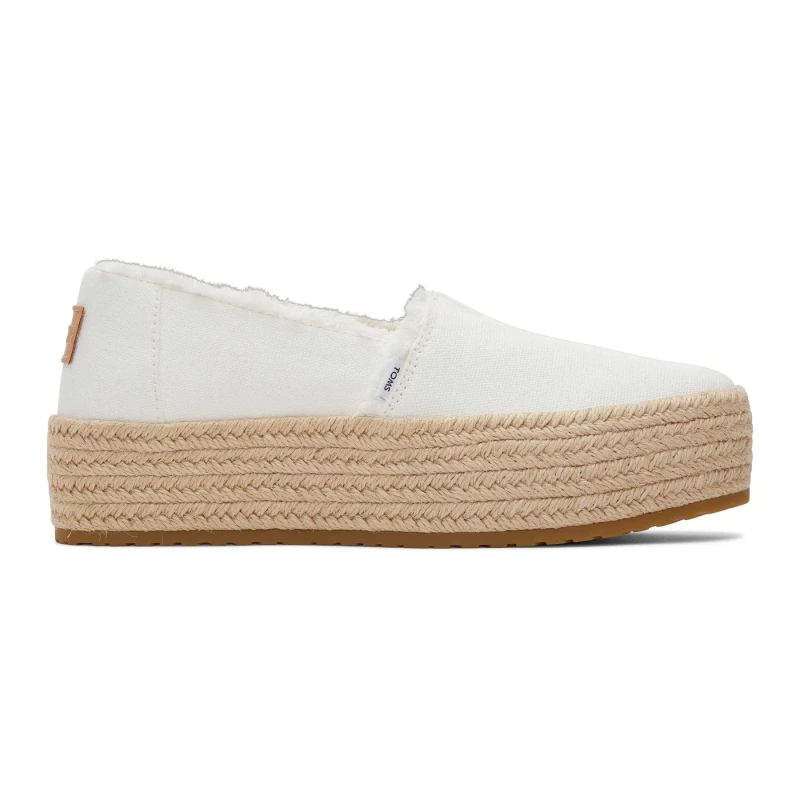 Image of TOMS Womens Valencia Espadrille in White Size: 6 White Female 6
