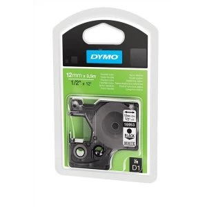 Dymo 16957 Black on White Label Tape 12mm X 3.5m