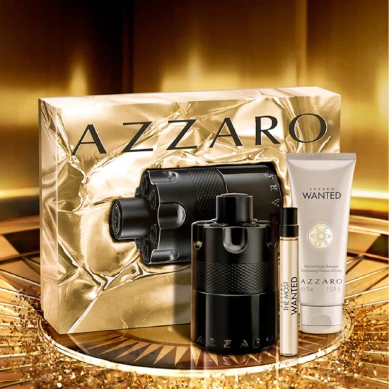 Image of Azzaro The Most Wanted Intense Eau de Parfum Gift Set 100ml + 10ml + 75ml Shampoo
