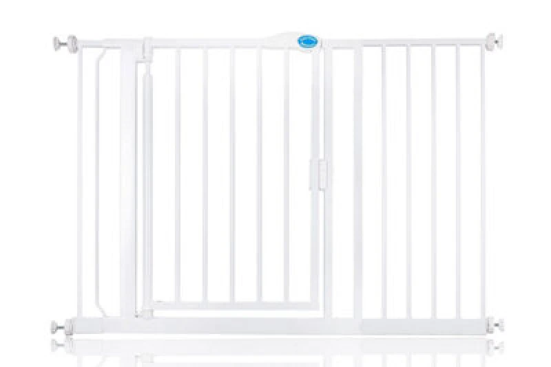 Image of Safetots Pressure Fit Self Closing Stair Gate, 118.2Cm - 125.2Cm, White, Auto Closing Baby Gate, Safety Barrier