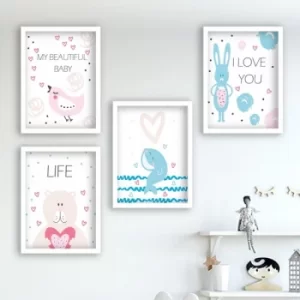 Image of SET_122 Multicolor Decorative Framed Painting (4 Pieces)