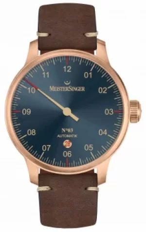 image of MeisterSinger Bronze Line No 03 Dark Brown Calfskin AM917BR Watch