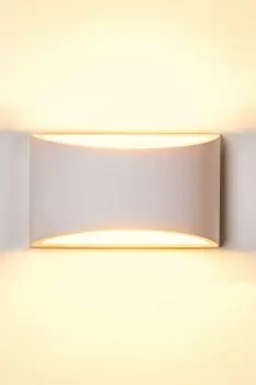 Image of White Art Deco Medium Plaster Indoor Wall Light