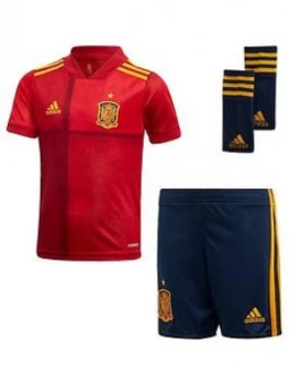 Image of Boys, adidas Infant Home Spain Euro 2020 Mini Replica Kit - Red, Size 5-6 Years