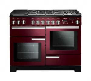 image of Rangemaster PDL110DFFCY/C Professional DELUXE 110cm Dual Fual Cooker, Cranberry