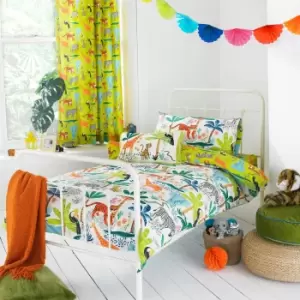 Image of Jungletastic Kids Duvet Cover Set White/Green
