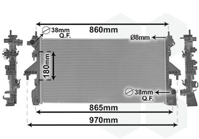 Image of VAN WEZEL Engine radiator VAN WEZEL 09012705