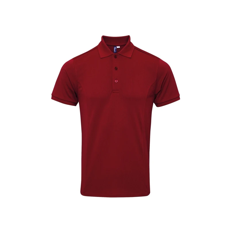 Image of Premier Premier Men Coolchecker Plus Pique Polo With CoolPlus in Burgundy Size: Small Burgundy S Male 5057819682342