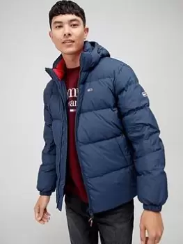 image of Tommy Jeans TJM Essential Down Fill Padded Jacket - Twilight Navy, Twilight Navy Size M Men