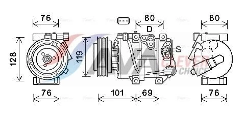 Image of Air conditioning compressor AVA COOLING SYSTEMS KAK279