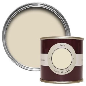 Image of Farrow & Ball Estate Lime white No. 1 Emulsion Paint 100ml Tester pot