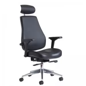 image of Franklin high back 24 hour task chair - Black faux leather