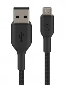 Image of Belkin Braided USB-A to Micro USB 1m Cable - Black