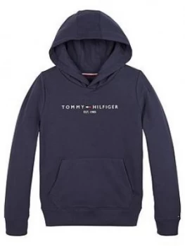 image of Tommy Hilfiger Boys Essential Logo Overhead Hoodie - Navy