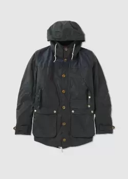 image of Barbour Mens Game Parka Wax Jacket In Olive