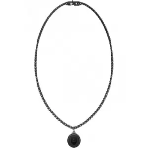 image of Mens Gunmetal 21" Chain 20mm Coin Necklace UMN01316GM