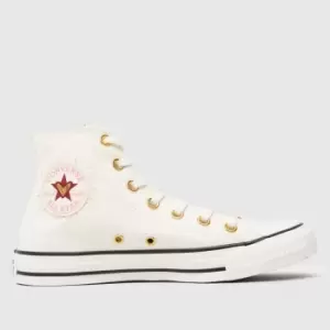 image of Converse White All Star Hi Hearts Trainers