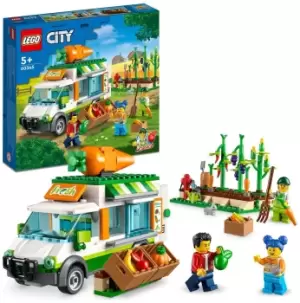 image of LEGO City Farmers Market Van Food Truck Farm Toy Set 60345