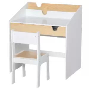 image of Homcom Two Piece Kids Desk And Chair Set