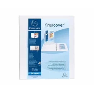 image of Kreacover Ring Binder PP A4+ 4D Rings 40mm, S64mm, A4+, White, Pack of 10