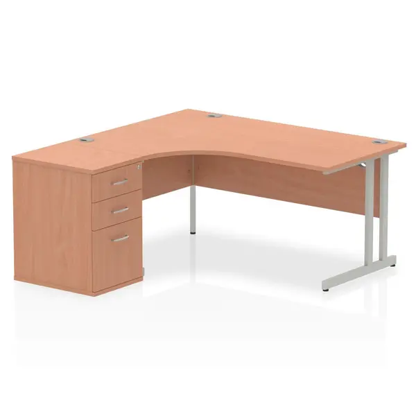 Image of Dynamic Office Solutions Impulse 1600mm Cantilever Left Crescent Desk Workstation I004074