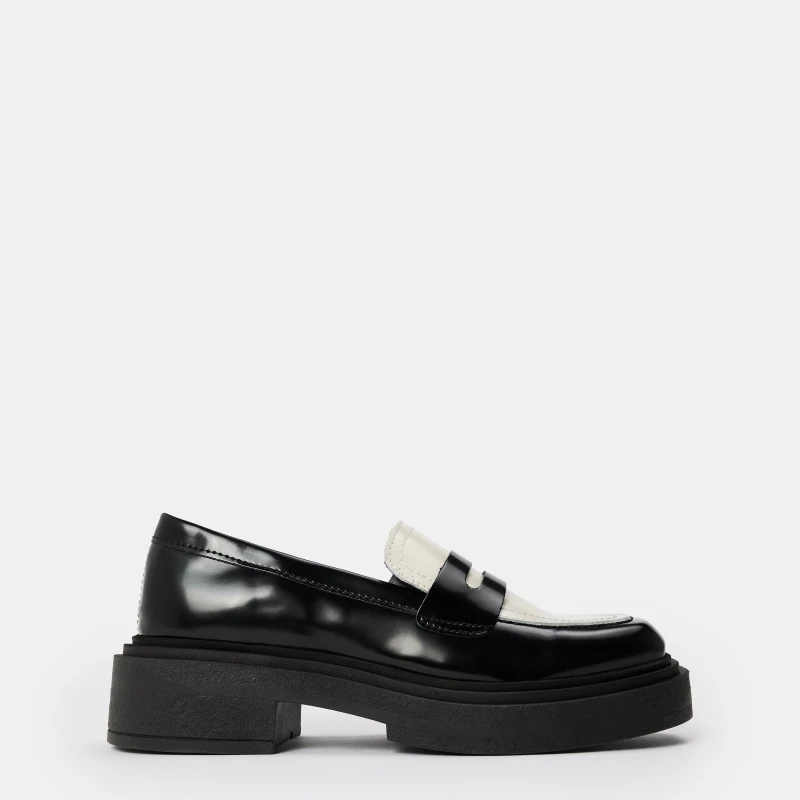 Image of Steve Madden Womens Charley Heeled Mules Black/Off White female 3 (36)