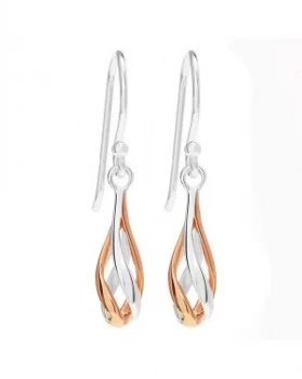 image of Simply Silver Two Tone Cage Drop Earring