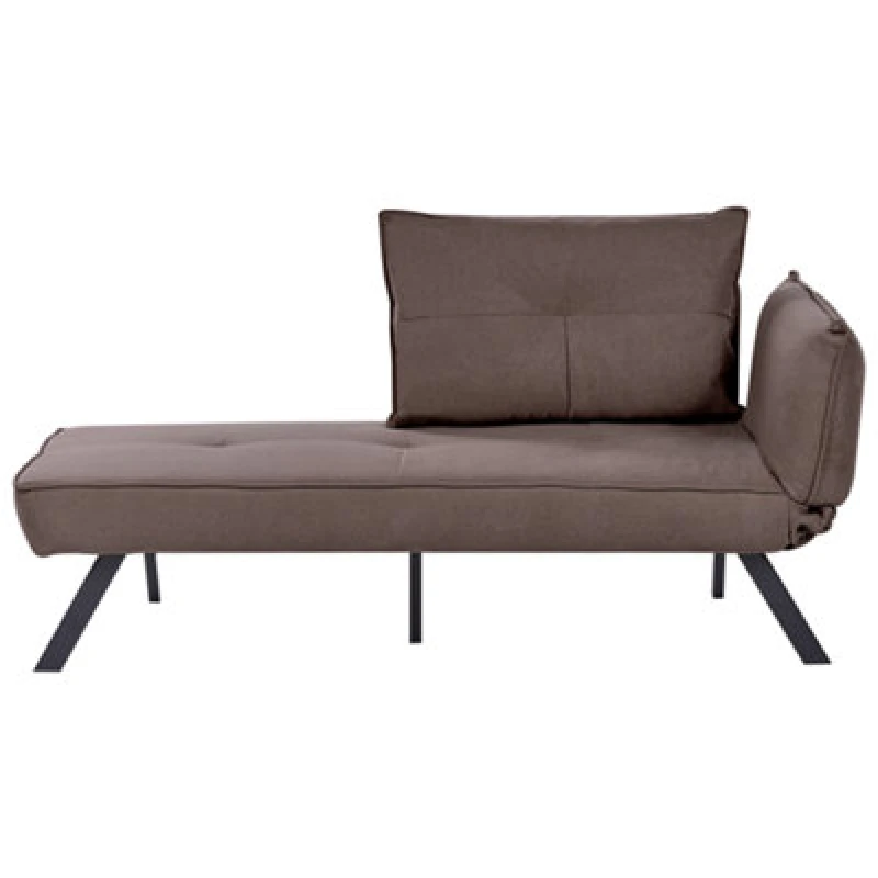 Image of Beliani Right-Hand Chaise Lounge Rocamadour Fabric Brown