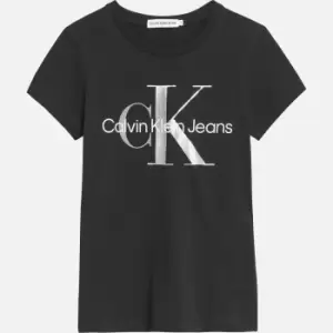 Image of Calvin Klein Girls Mixed Monogram T-Shirt - Black - 10 Years