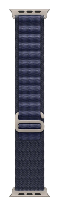Image of Apple 49mm Navy Alpine Loop - Medium - Natural Titanium Finish MXMY3ZM/A