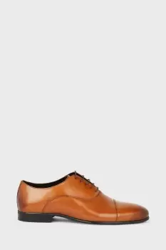 Image of Tan Smart Leather Oxford Toe Cap Shoes
