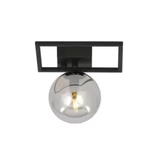 Image of Imago Black CenterGlobe Ceiling Light with Graphite Glass Shades, 1x E14