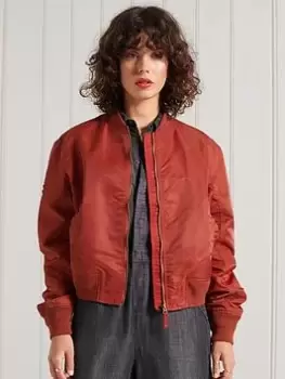 Image of Superdry MA1 Bomber Jacket - Red, Size 10, Women