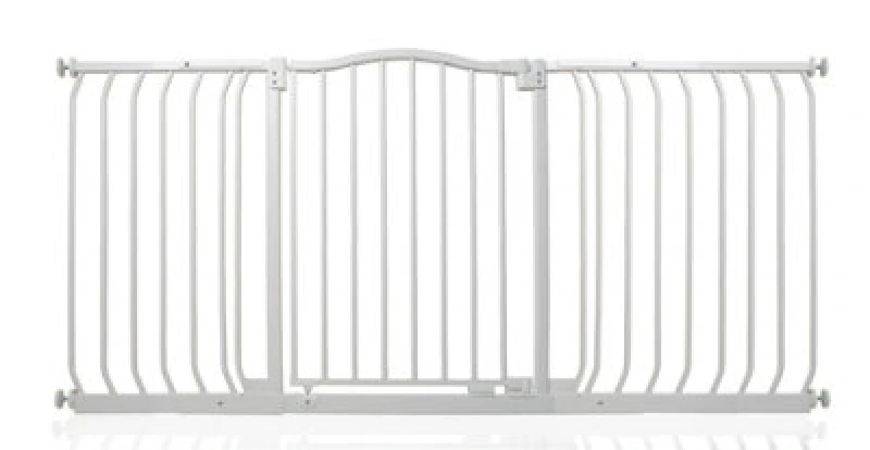 Image of Safetots Curved Top Safety Gate, 152Cm - 161Cm, Matt White, Pressure Fit Stair Gate