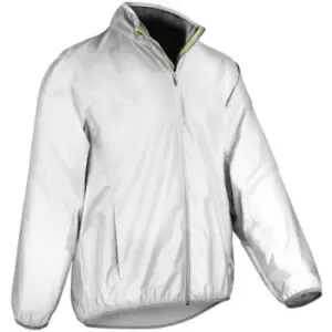 image of Spiro Mens Luxe Reflective Waterproof Jacket (L) (White) - White