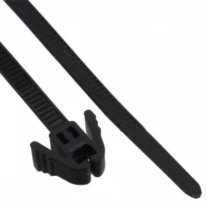 Image of Cable tie 305mm Black Wing lock Releasable HellermannTyton