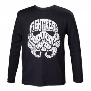 image of Star Wars Kids Unisex Stormtrooper Word Play Long Sleeved 122/128 T-Shirt