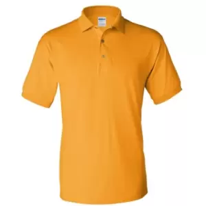 image of Gildan Adult DryBlend Jersey Short Sleeve Polo Shirt (S) (Gold)