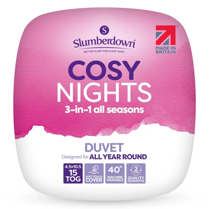 Image of Slumberdown Cosy Nights All Seasons Combi 15 Tog (4.5+10.5 tog) Duvet White