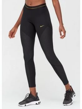 Image of Nike Training Pro Warm Icon Clash Leggings - Black, Size XS, Women