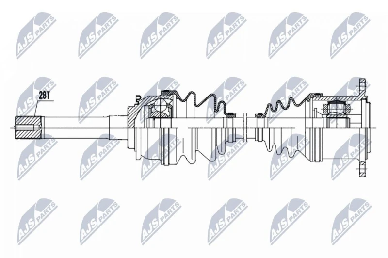Image of NTY NPW-HY-640 Drive shaft Front Axle Right Drive Shaft (13)