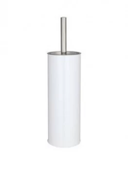 image of Apollo Toilet Brush Holder ; White/Stainless Steel