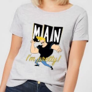 Image of Johnny Bravo Man I'm Pretty Womens T-Shirt - Grey - 3XL