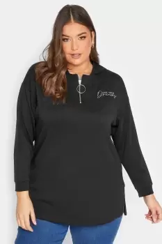 Image of 'Live Your Dreams' Zip Detail Hoodie
