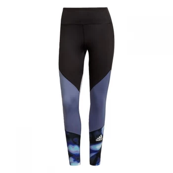 Image of adidas FeelBrilliant AEROREADY You for You 7/8 Printed Sp - Black / Orbit Violet