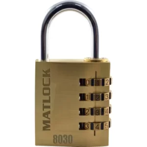 image of 30MM Brass Combination Padlock 3 Dials